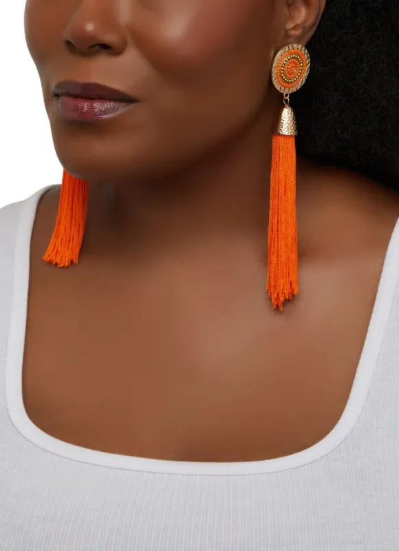 Beaded Tassel Earrings sold by Rainbow