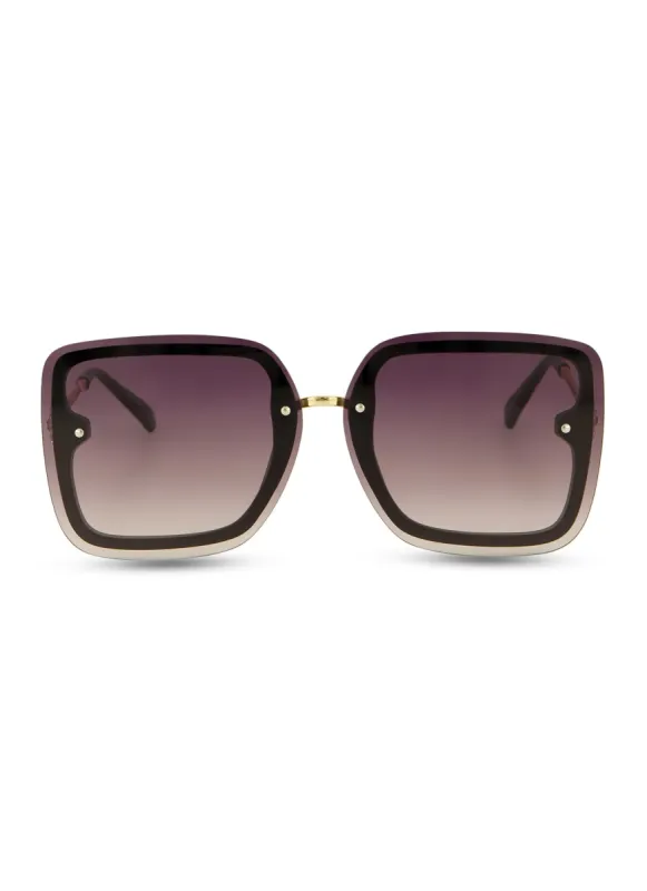 Rimless Oversized Square Sunglasses sold by Rainbow