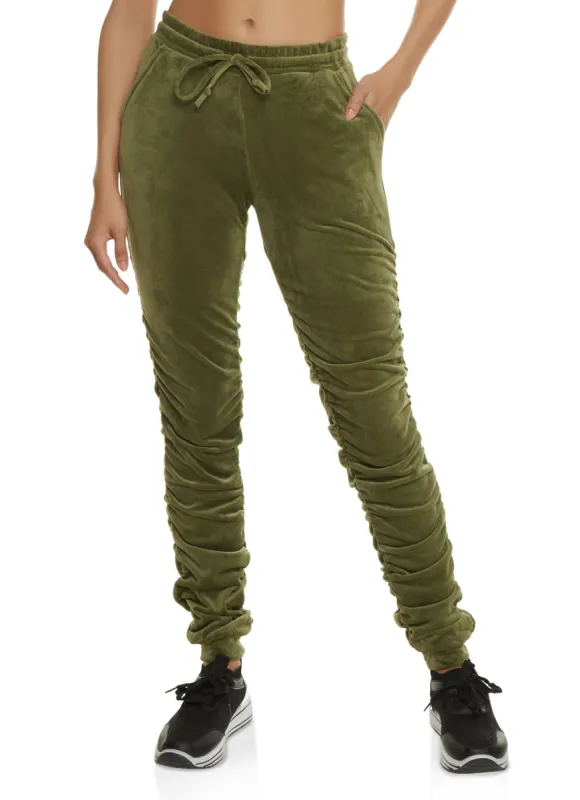 Velour Stacked Joggers sold by Rainbow
