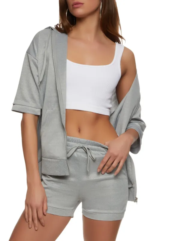 Short Sleeve Zip Up Hoodie sold by Rainbow