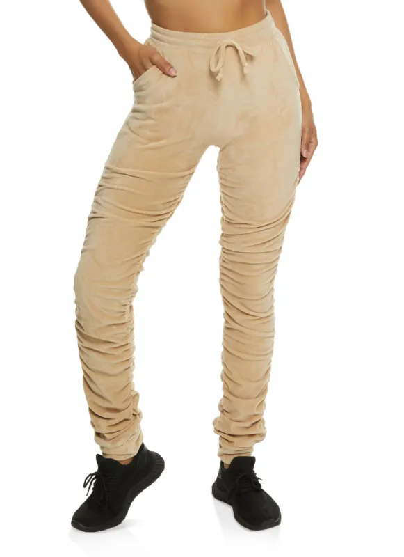 Velour Stacked Joggers sold by Rainbow