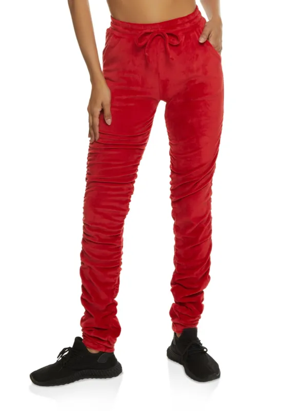 Velour Stacked Joggers sold by Rainbow