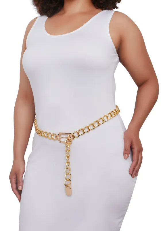 Plus Size Metallic Chunky Chain Belt sold by Rainbow