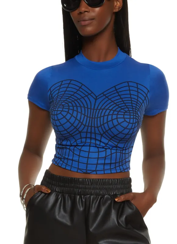 Patterned Graphic Crop Top sold by Rainbow