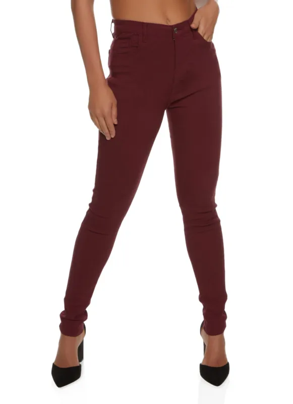 Solid High Waist Skinny Jeans sold by Rainbow