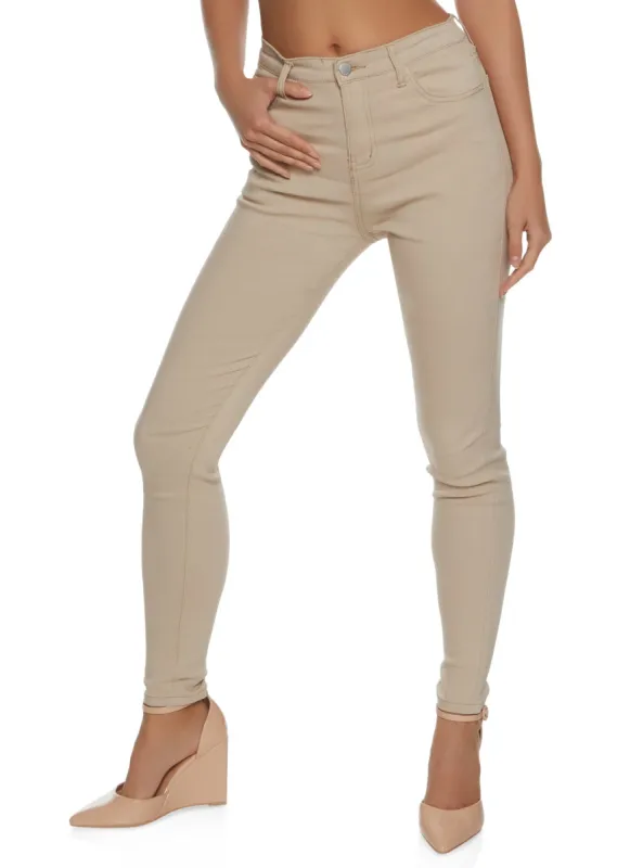 Solid High Waist Skinny Jeans sold by Rainbow