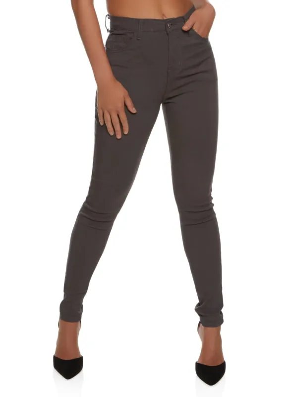 Solid High Waist Skinny Jeans sold by Rainbow