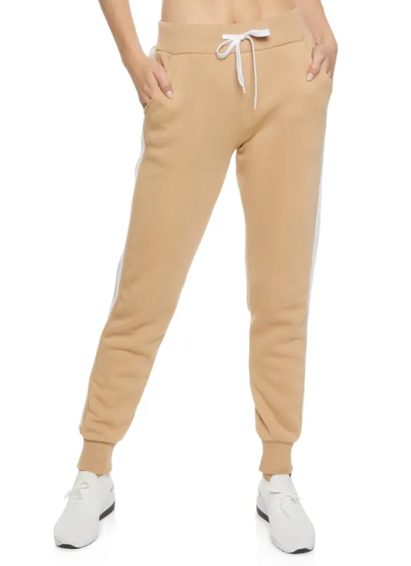 Drawstring Varsity Stripe Joggers sold by Rainbow