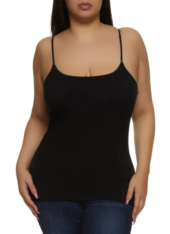 Plus Size Basic Cotton Scoop Neck Cami sold by Rainbow