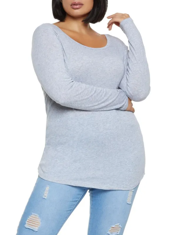 Plus Size Scoop Neck Basic Top sold by Rainbow