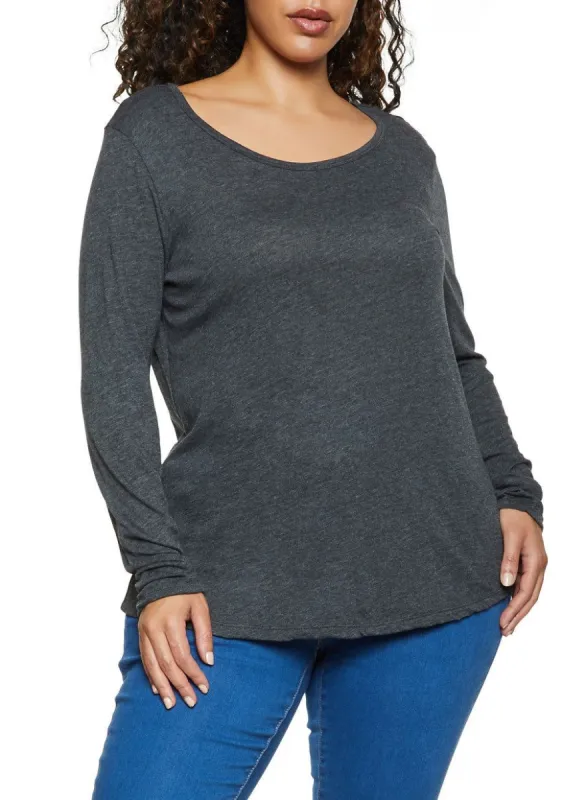 Plus Size Scoop Neck Basic Top sold by Rainbow