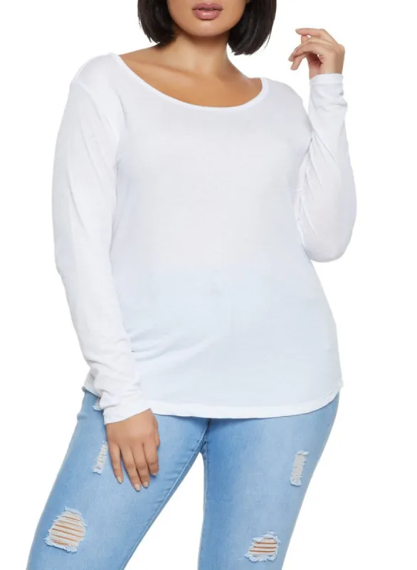 Plus Size Scoop Neck Basic Top sold by Rainbow