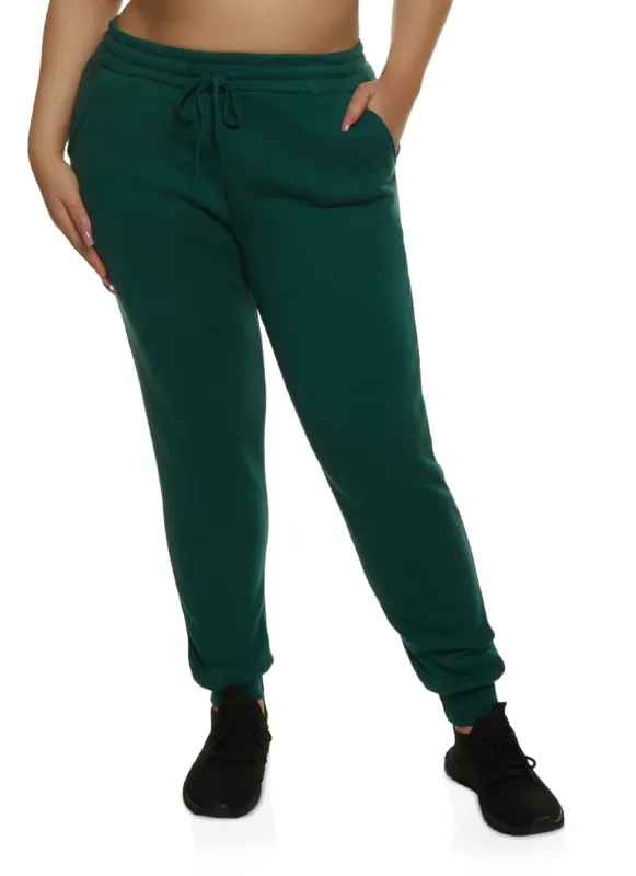 Plus Size Fleece High Waisted Joggers sold by Rainbow