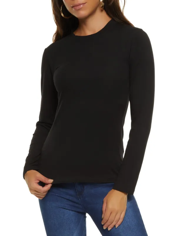 Solid Crew Neck Long Sleeve Tee sold by Rainbow
