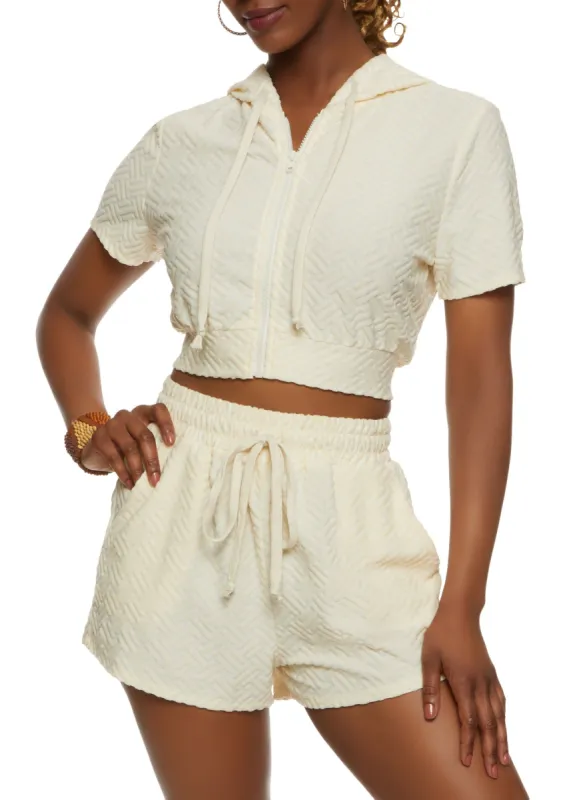 Zip Front Short Sleeve Hoodie sold by Rainbow