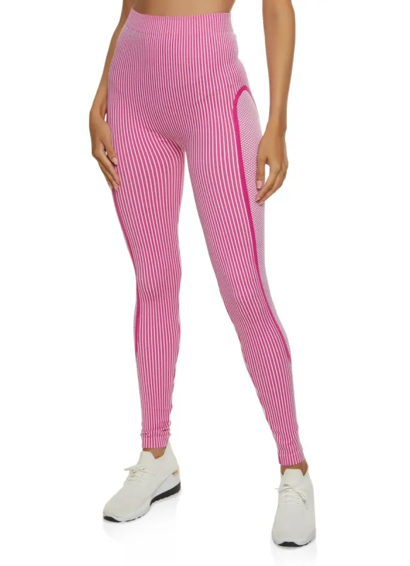 Seamless Striped Activewear Leggings sold by Rainbow