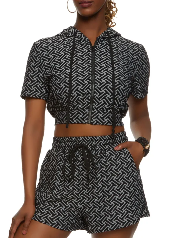 Zip Front Short Sleeve Hoodie sold by Rainbow