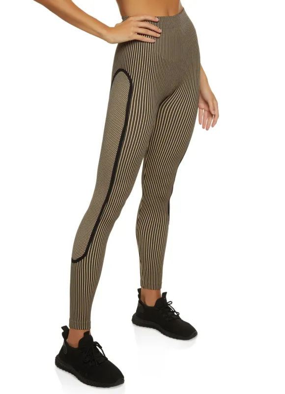Seamless Striped Activewear Leggings sold by Rainbow