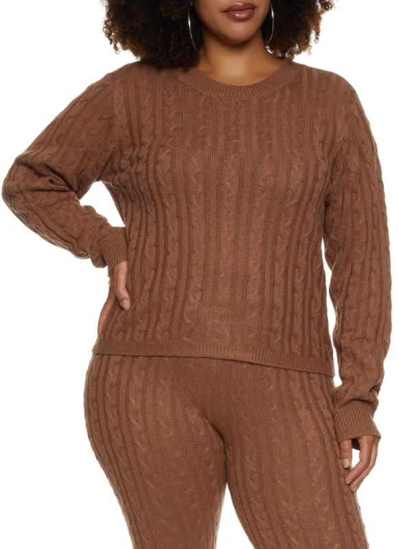 Plus Size Cable Knit Sweater sold by Rainbow
