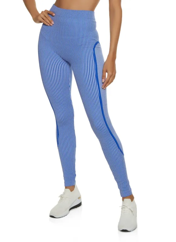 Seamless Striped Activewear Leggings sold by Rainbow
