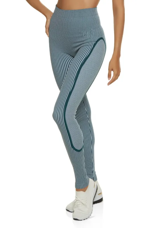 Seamless Striped Activewear Leggings sold by Rainbow