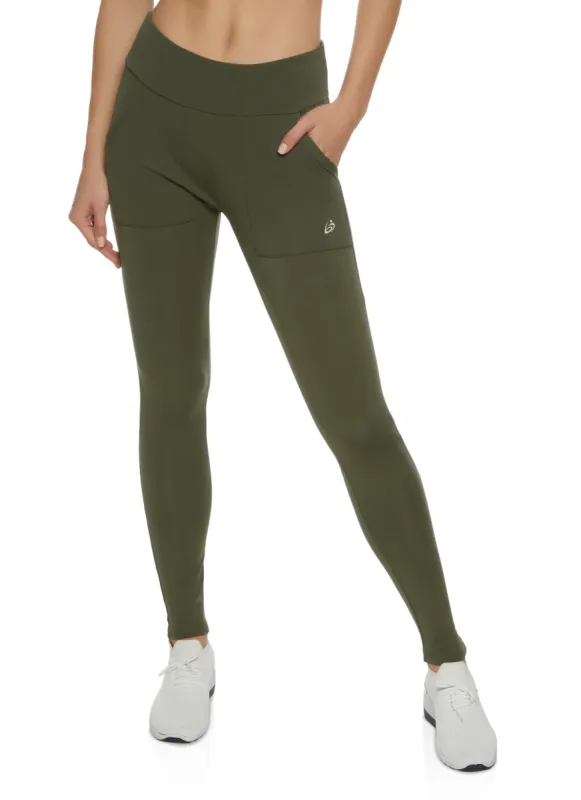 Solid High Waist Phone Pocket Leggings sold by Rainbow