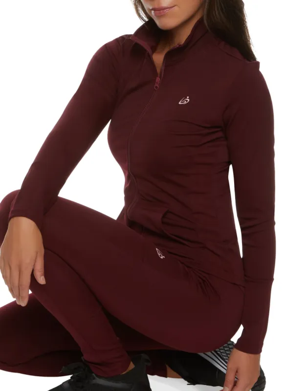 Solid Zip Front Mock Neck Track Jacket sold by Rainbow