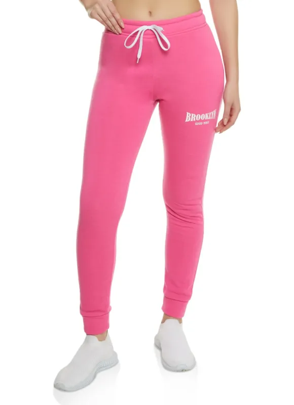 Brooklyn Good Vibes Drawstring Joggers sold by Rainbow