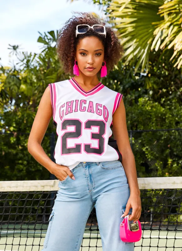 Color Block City Graphic Basketball Jersey sold by Rainbow
