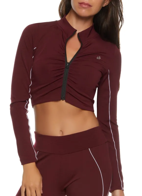 Ruched Zip Front Track Jacket sold by Rainbow