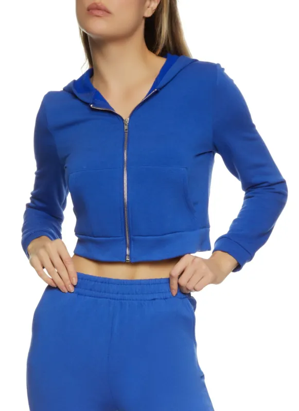 Cropped Zip Front Hoodie sold by Rainbow