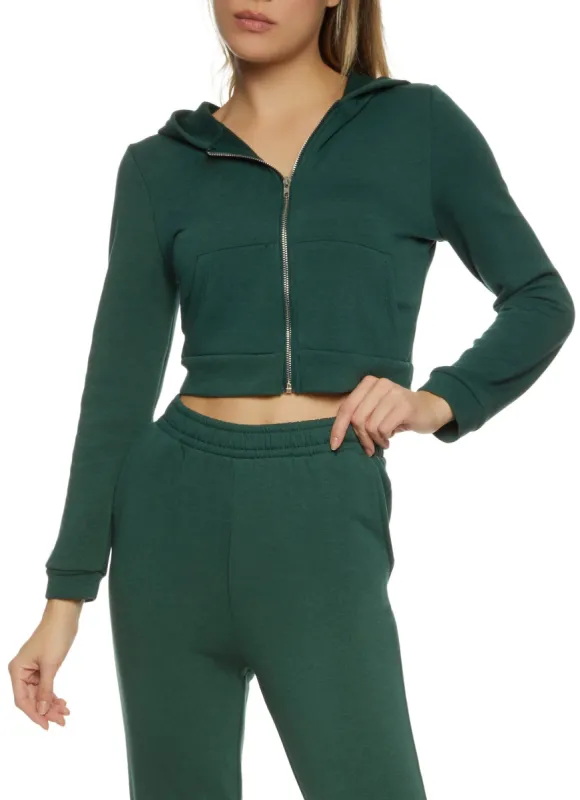 Cropped Zip Front Hoodie sold by Rainbow