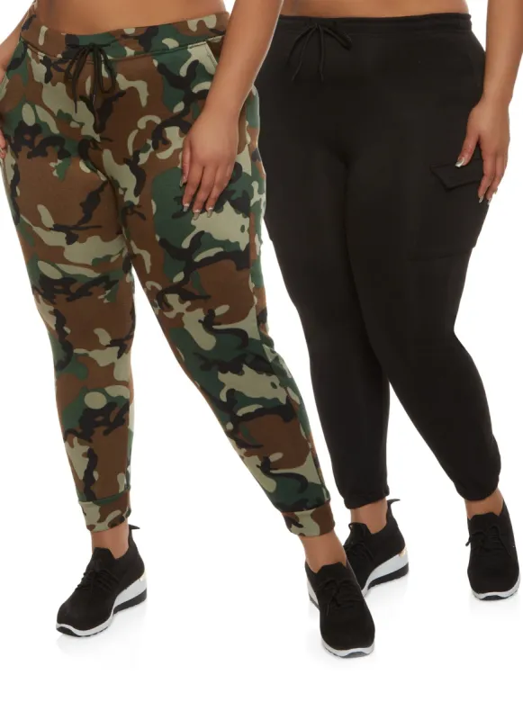 Plus Size 2 Pack Camo Jogger Set sold by Rainbow