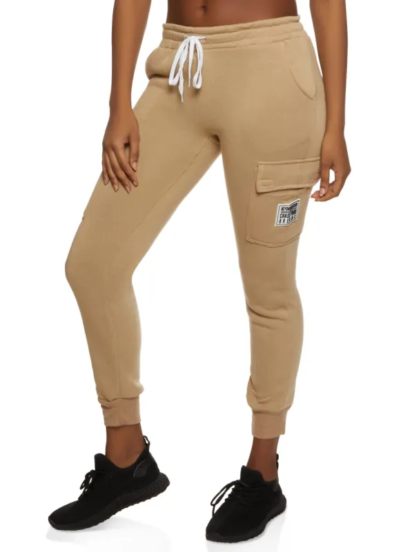 Graphic Patch Cargo Pocket Joggers sold by Rainbow