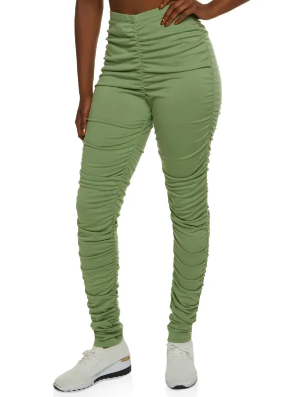 Solid Ruched Leggings sold by Rainbow
