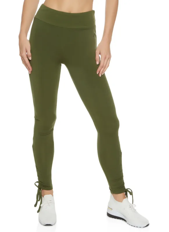 Ruched Drawstring Active Leggings sold by Rainbow
