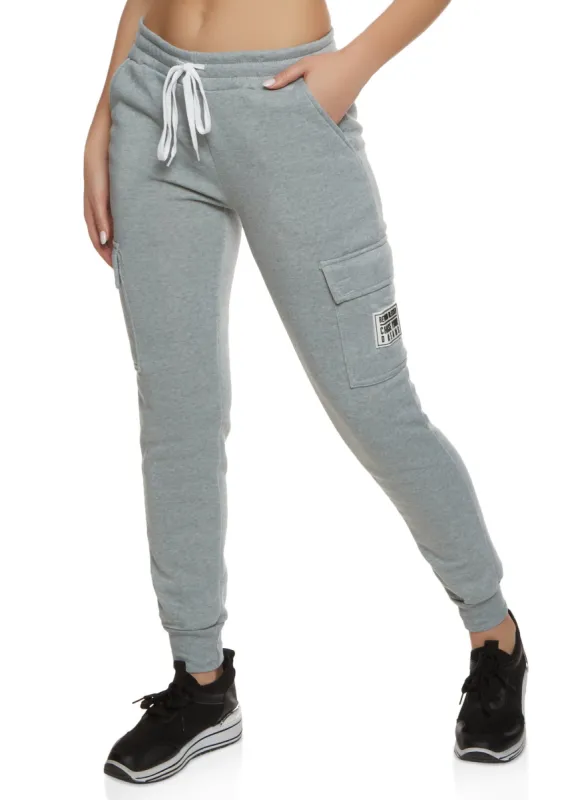 Graphic Patch Cargo Pocket Joggers made by Rainbow