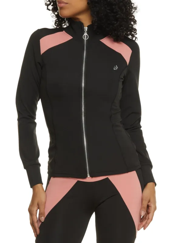 Color Block Mock Neck Track Jacket sold by Rainbow