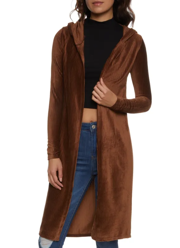 Ribbed Velour Long Sleeve Duster sold by Rainbow