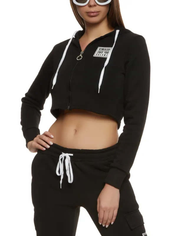 Beyond Blessed Chase Your Dreams Cropped Hoodie sold by Rainbow