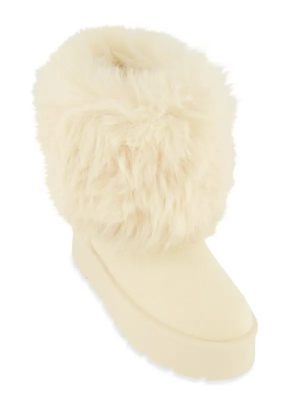 Faux Fur Platform Boots sold by Rainbow