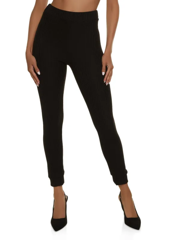 Ribbed Knit High Waist Leggings sold by Rainbow
