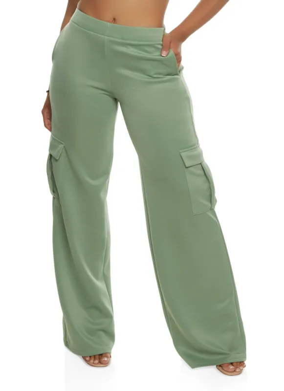 Daisy Contour Stretch Wide Leg Cargo Pants sold by Rainbow