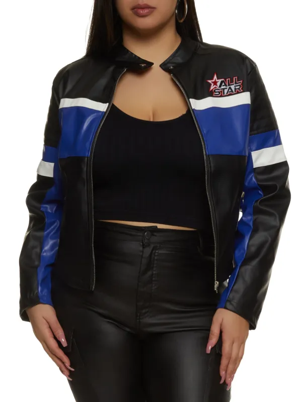 Plus Size Faux Fur Collar Plaid Print Shacket sold by Rainbow