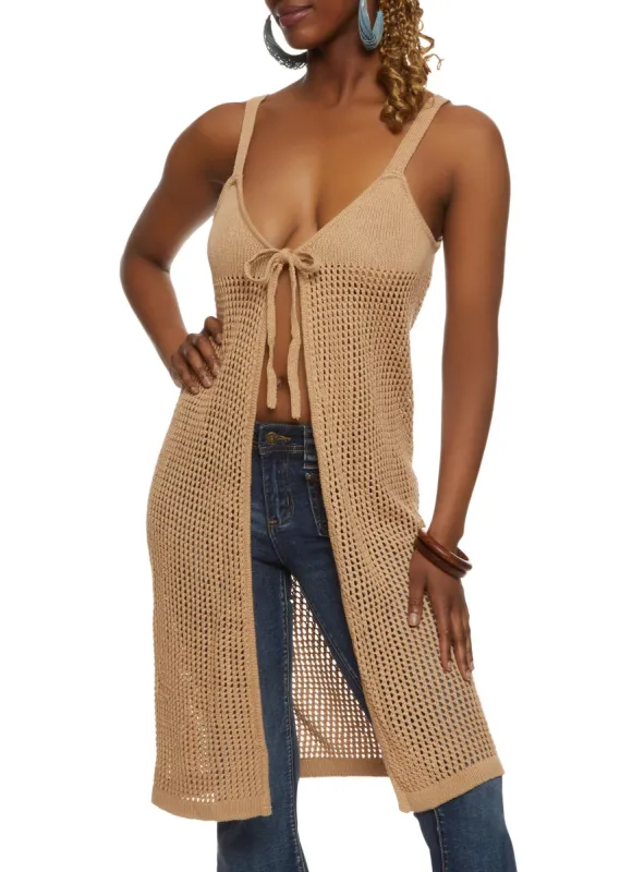Crochet Tie Front Maxi Top sold by Rainbow