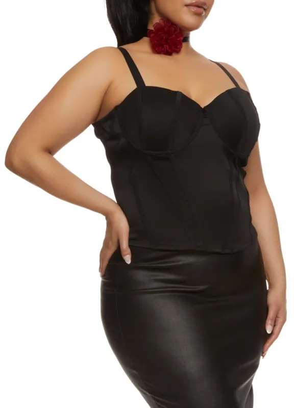 Plus Size Scuba Convertible Bustier Top sold by Rainbow