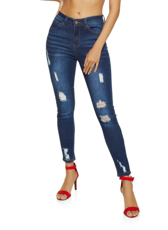 WAX High Waisted Frayed Skinny Jeans sold by Rainbow
