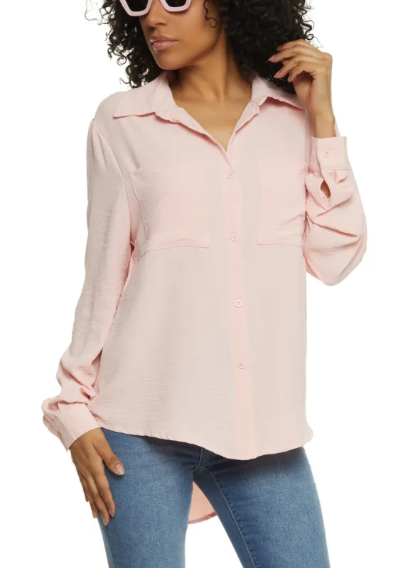 Crepe Knit Button Front Shirt sold by Rainbow