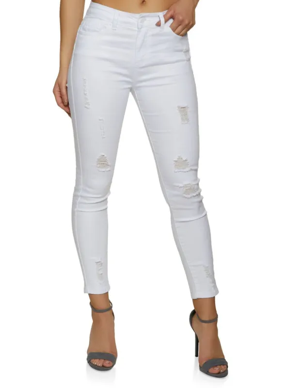 WAX High Waisted Frayed Skinny Jeans sold by Rainbow