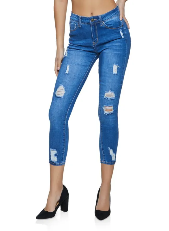 WAX High Waisted Frayed Skinny Jeans sold by Rainbow